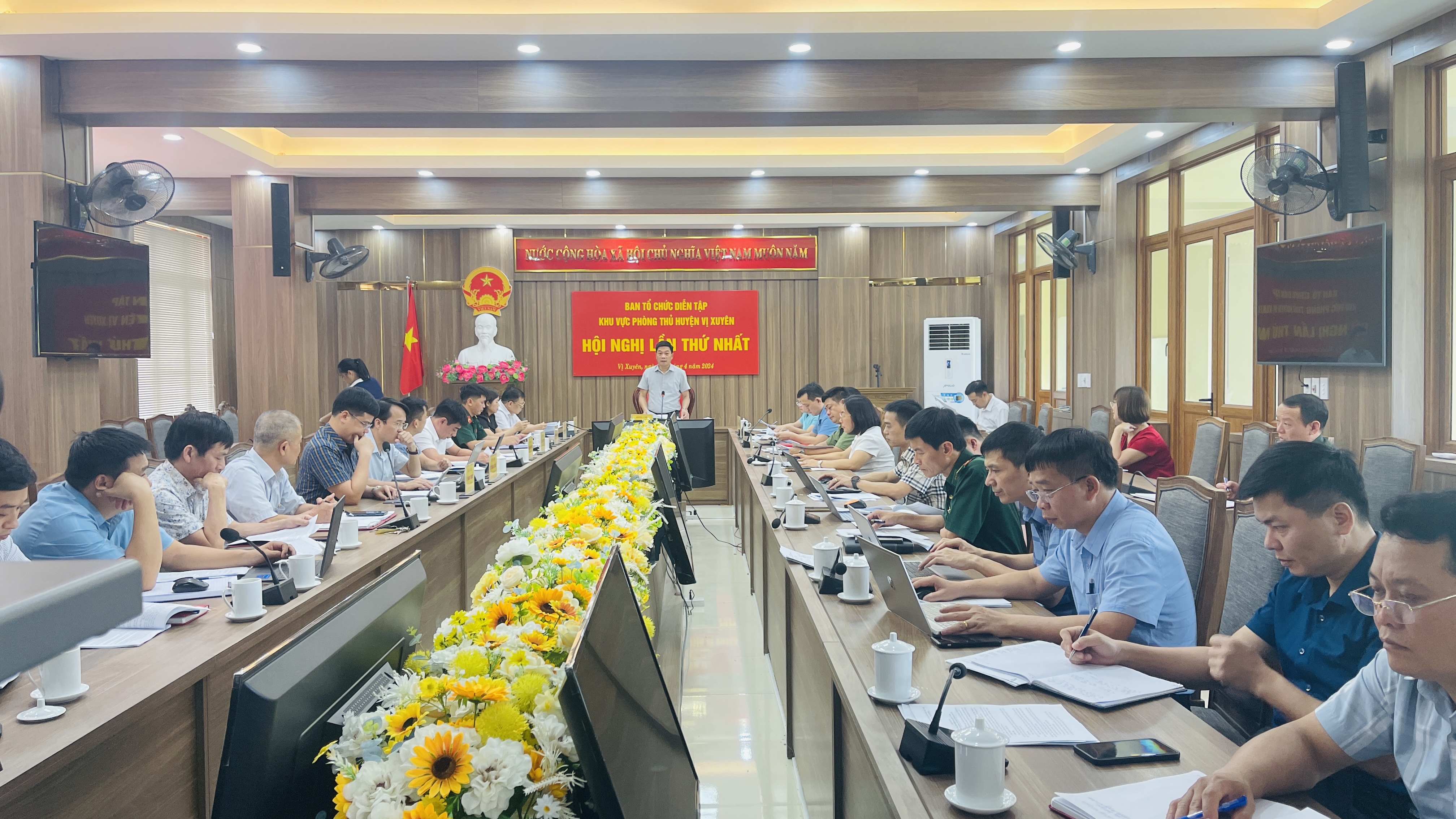 Vị Xuyên Họp Ban tổ chức diễn tập khu vực phòng thủ huyện