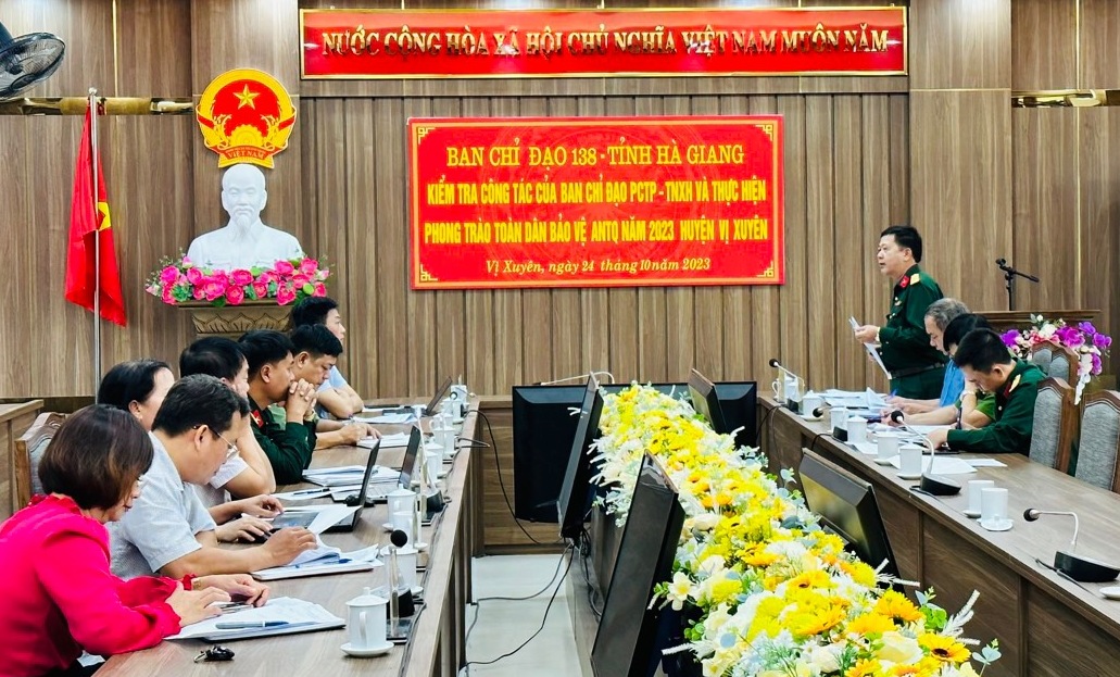 Ban Chỉ đạo 138, tỉnh Hà Giang làm việc tại huyện Vị Xuyên