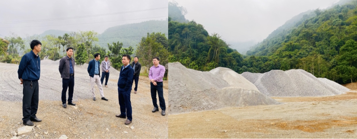 Chủ tịch UBND huyện Vị Xuyên Hoàng Thanh Tịnh, kiểm tra việc quản lý, sử dụng đất đai  tại xã Thuận Hòa